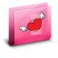 Folder Winged Heart Pink Icon 64x64 png